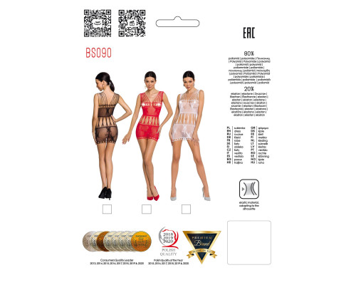 Бодістокінг мінісукня з метеликами Passion BS090 One Size black