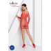 Бодістокінг-сукня з глибоким коміром Passion BS093 red, довгі рукави