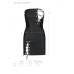 Мінісукня з екошкіри Passion CELINE CHEMISE L/XL, black, шнурівка, трусики в комплекті