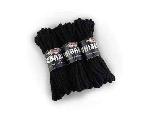 Бавовняна мотузка для шібарі Feral Feelings Shibari Rope, 8 м чорна