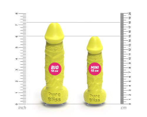 Мило у формі пеніса Pure Bliss MINI Yellow, крафтове мило-член, натуральне