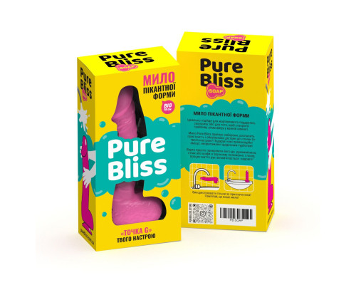 Мило у формі пеніса Pure Bliss BIG Pink, крафтове мило-член, натуральне