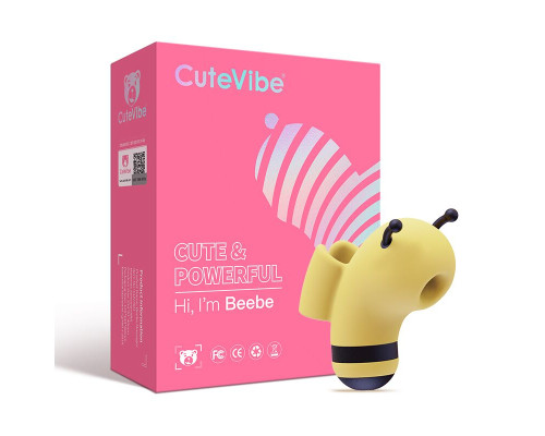 Вакуумний стимулятор із мікрострумами KISSTOY Beebe Yellow, на палець