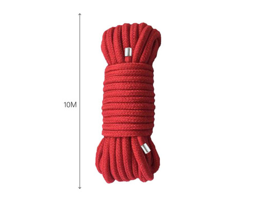 Веревка для BDSM MAI Bondage Rope Red, длина 10 м, диаметр 6,5 мм, полиэстер