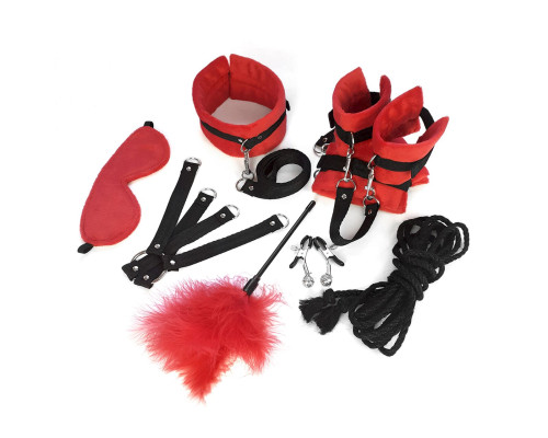 BDSM-набір Art of Sex – Soft Touch BDSM Set, червоний, 9 предметів
