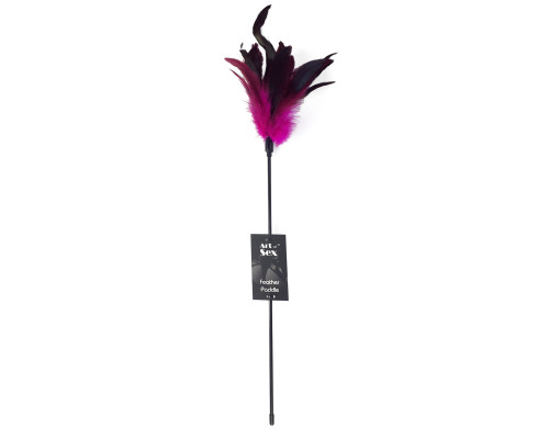 Лоскітка з пером півня Art of Sex – Feather Paddle, темно-рожева
