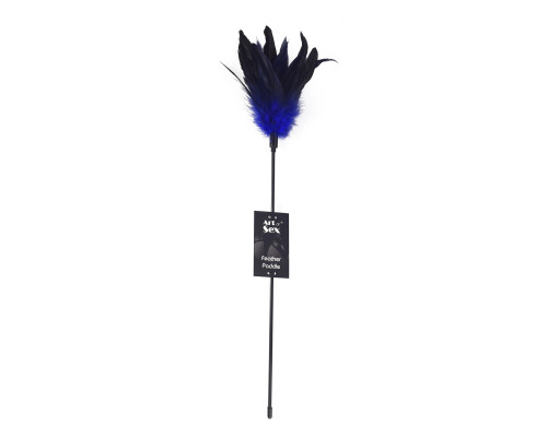 Лоскітка з пером півня Art of Sex – Feather Paddle, синя