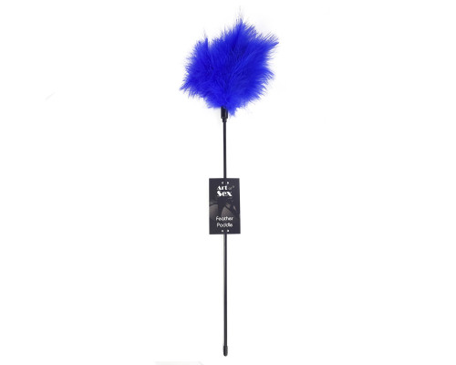 Лоскітка з пером індика Art of Sex – Feather Paddle, синя