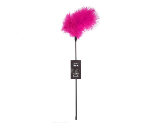 Лоскітка з пером індика Art of Sex – Feather Paddle, темно-рожева