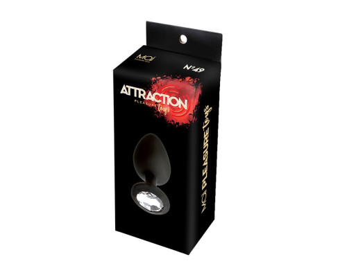 Анальна пробка з кристалом MAI Attraction Toys №49 Black (м'ята упаковка)