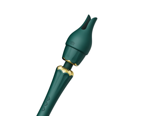Вібромасажер з насадками Zalo — Kyro Wand Turquoise Green