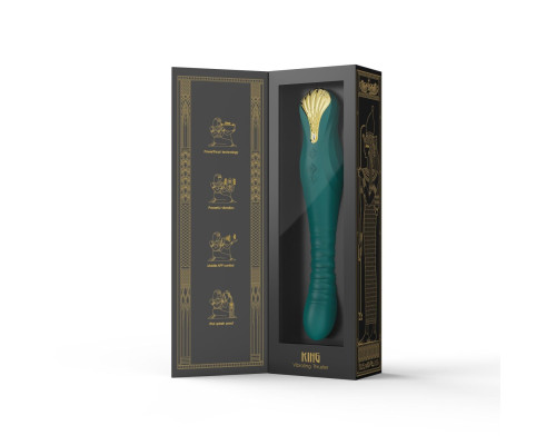 Смартвібратор-пульсатор Zalo — King Turquoise Green, кристал Swarovski
