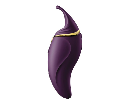 Вібратор 2в1 з язичком Zalo — Hero Twilight Purple, кристал Swarovski