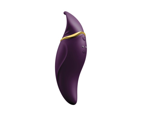 Вібратор 2в1 з язичком Zalo — Hero Twilight Purple, кристал Swarovski