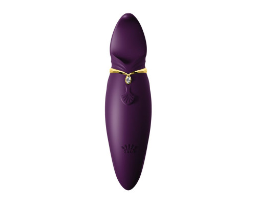 Вібратор 2в1 з язичком Zalo — Hero Twilight Purple, кристал Swarovski