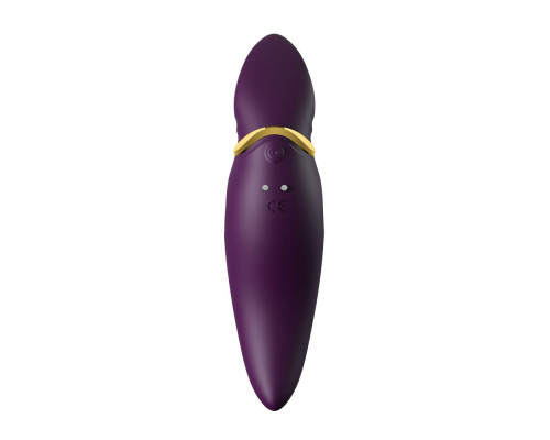 Вібратор 2в1 з язичком Zalo — Hero Twilight Purple, кристал Swarovski