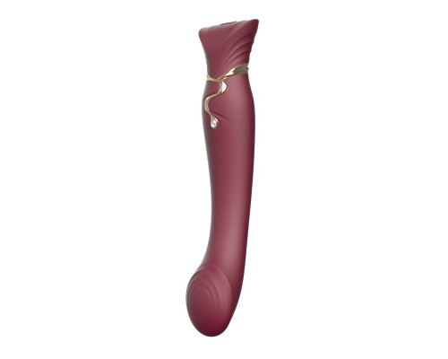 Смартвібратор 3в1 Zalo — Queen Set Wine Red, пульсівна перлина та вакуум, кристал Swarovski