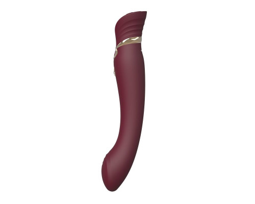 Смартвібратор 3в1 Zalo — Queen Set Wine Red, пульсівна перлина та вакуум, кристал Swarovski
