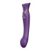 Смартвібратор 3в1 Zalo — Queen Set Twilight Purple, пульсівна перлина та вакуум, кристал Swarovski