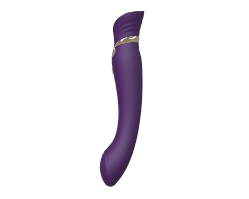 Смартвібратор 3в1 Zalo — Queen Set Twilight Purple, пульсівна перлина та вакуум, кристал Swarovski