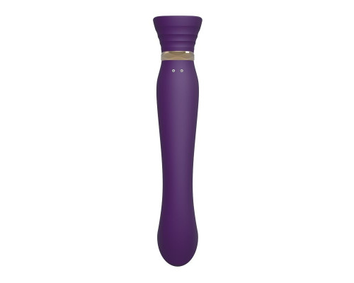 Смартвібратор 3в1 Zalo — Queen Set Twilight Purple, пульсівна перлина та вакуум, кристал Swarovski