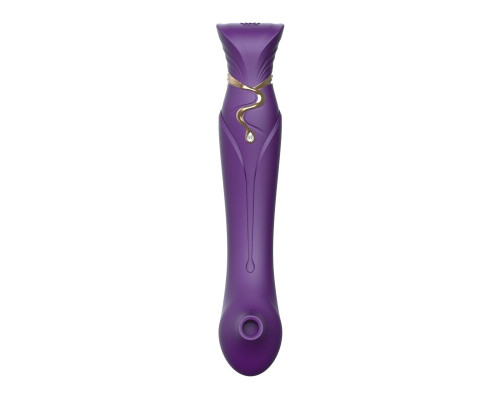 Смартвібратор 3в1 Zalo — Queen Set Twilight Purple, пульсівна перлина та вакуум, кристал Swarovski