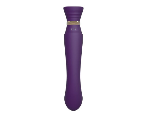 Смартвібратор 3в1 Zalo — Queen Set Twilight Purple, пульсівна перлина та вакуум, кристал Swarovski