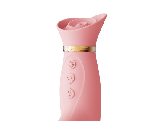 Пульсатор-вібратор із вакуумною стимуляцією клітора Zalo - ROSE Thruster Strawberry Pink