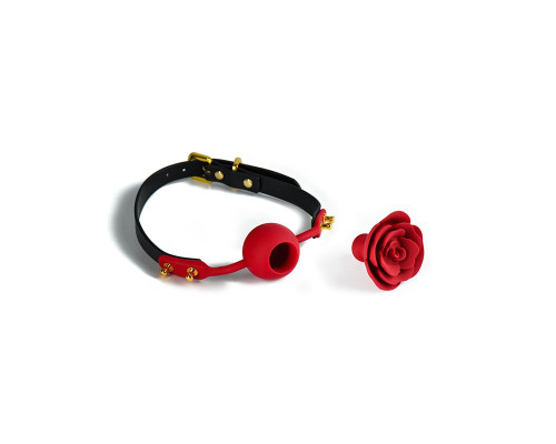Розкішний кляп у вигляді троянди Zalo - Rose Ball Gag, подвійне використання