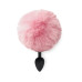 Силіконова анальна пробка М Art of Sex - Silicone Butt plug Rabbit Tail Pink, діаметр 3,5 см
