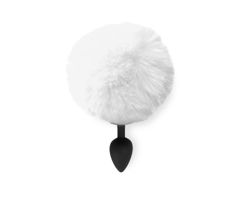 Силіконова анальна пробка М Art of Sex - Silicone Butt plug Rabbit Tail White, діаметр 3,5 см