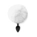 Силіконова анальна пробка М Art of Sex - Silicone Butt plug Rabbit Tail White, діаметр 3,5 см