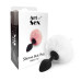 Силіконова анальна пробка М Art of Sex - Silicone Butt plug Rabbit Tail White, діаметр 3,5 см