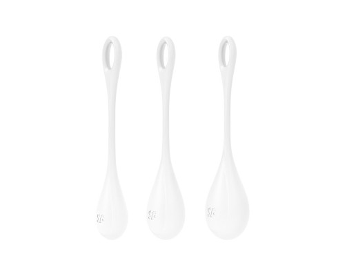 Набір йоні намистин Satisfyer Yoni Power 1 White, діаметр 2-2,5-3см, вага 22-46-74гр