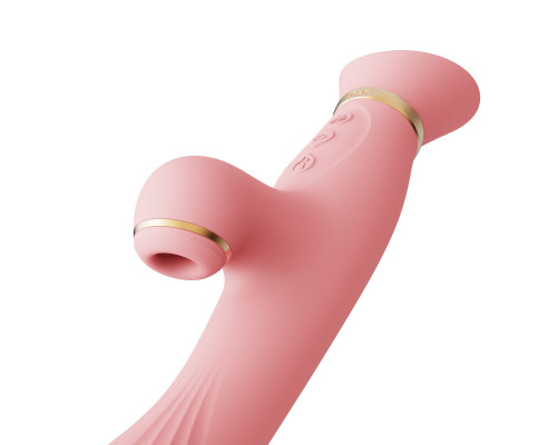 Вібратор з підігрівом та вакуумною стимуляцією клітора Zalo - ROSE Vibrator Pink (м'ята упаковка)