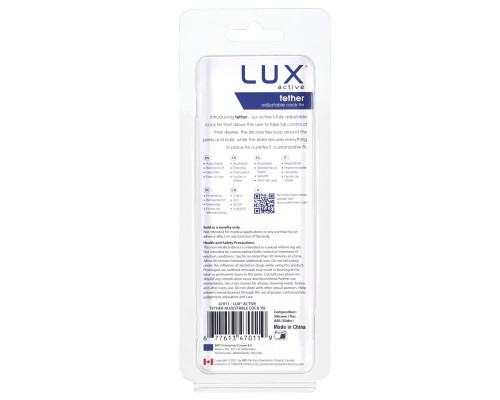 Ерекційне кільце-ласо LUX Active Tether Adjustable Silicone Cock Tie, регульоване