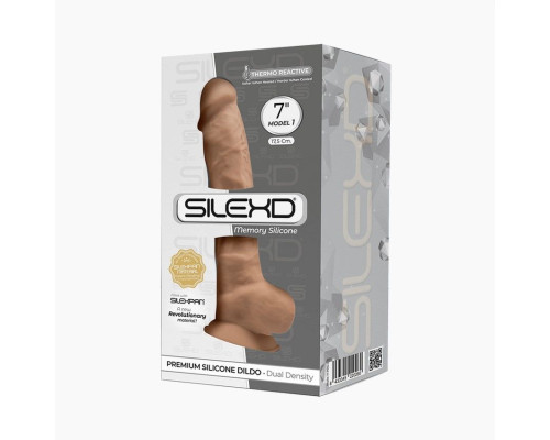 Фалоімітатор SilexD Johnny Caramel (MODEL 1 size 7in), двошаровий, силікон + Silexpan, діаметр 3,8см