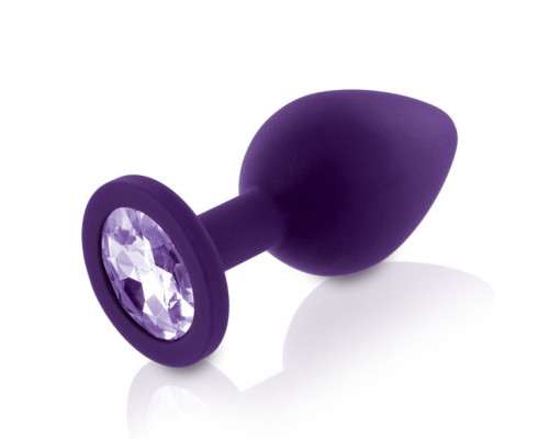 Набір силіконових анальних пробок із кристалом Rianne S: Booty Plug Set Purple, діаметр 3,2см, 3,5см, 4,2см