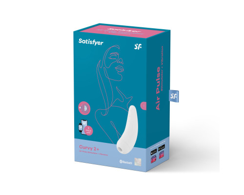 Вакуумный клиторальный стимулятор Satisfyer Curvy 2+ White с управлением через интернет