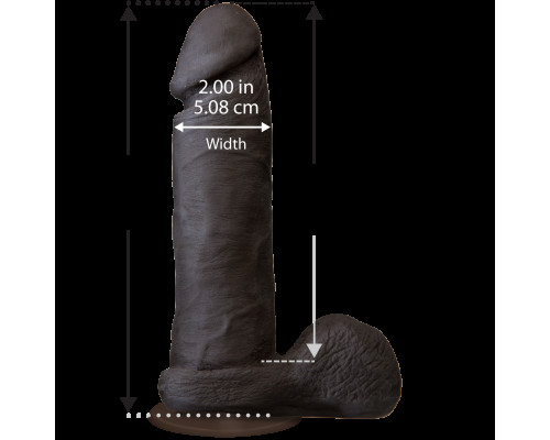 Фалоімітатор Doc Johnson The Realistic Cock 8 inch Black - ULTRASKYN, Vack-U-Lock, діаметр 5,1 см