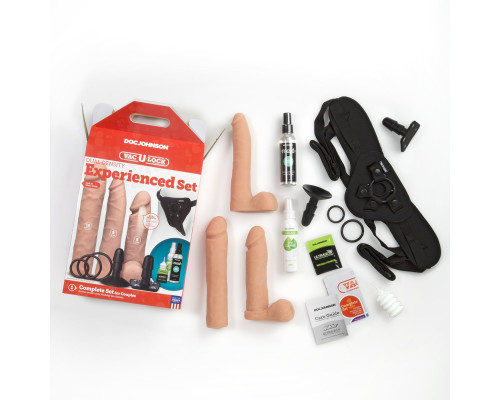 Набір для страпона Doc Johnson Vac-U-Lock Dual Density Experienced Set, діаметр 2×7см, 7,7см