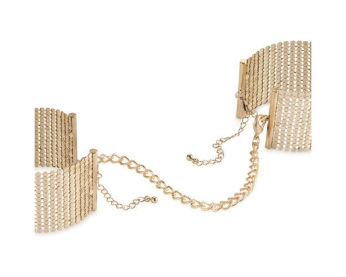 Наручники Bijoux Indiscrets Desir Metallique Handcuffs - Gold, металеві, стильні браслети