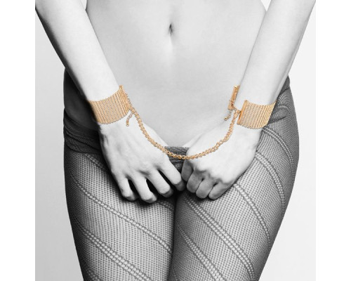 Наручники Bijoux Indiscrets Desir Metallique Handcuffs - Gold, металеві, стильні браслети