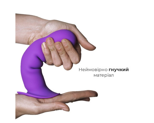 Дилдо з присоскою Adrien Lastic Hitsens 3 Purple, відмінно для страпона, діам. 4,1см, довжина 18,2см