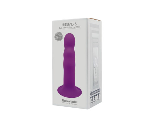 Дилдо з присоскою Adrien Lastic Hitsens 3 Purple, відмінно для страпона, діам. 4,1см, довжина 18,2см
