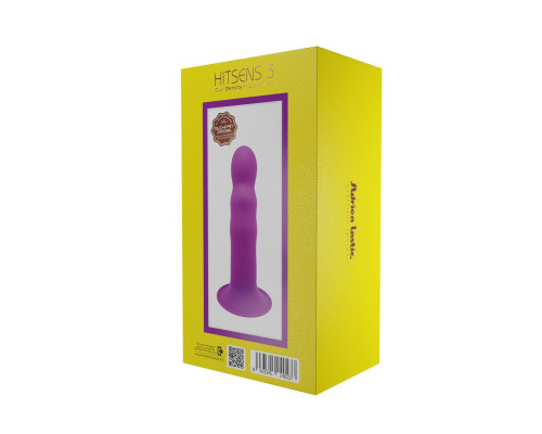 Дилдо з присоскою Adrien Lastic Hitsens 3 Purple, відмінно для страпона, діам. 4,1см, довжина 18,2см