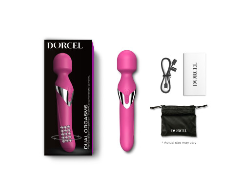 Вібромасажер 2в1 Dorcel Dual Orgasms Magenta класичний масажер і вібратор з перлинним масажем