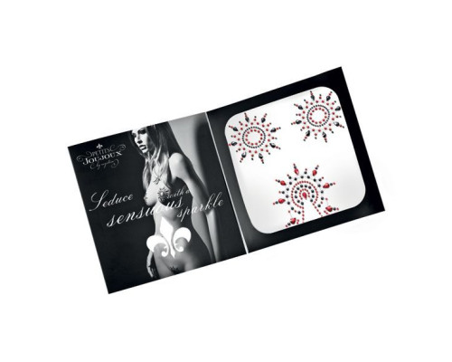 Пестіс з кристалів Petits Joujoux Gloria set of 3 - Black/Red, прикраса на груди та вульву