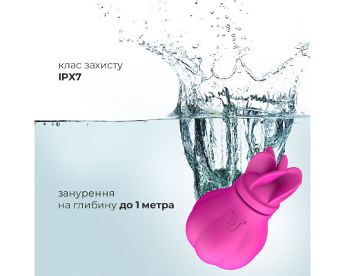 Вібратор Adrien Lastic Caress Pink з насадками для стимуляції ерогенних зон, які обертаються.