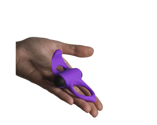 Ерекційне віброкільце Adrien Lastic Lingus MAX Violet з язичком для стимуляції клітора